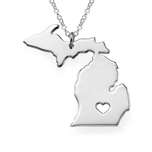 State of Michigan Pendant Necklace