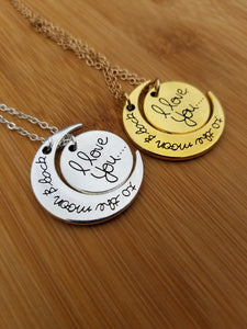 "I love you to the moon and back" necklace